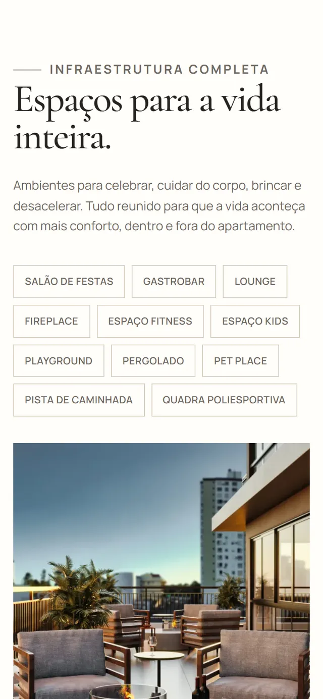 A mesma landing page no celular.